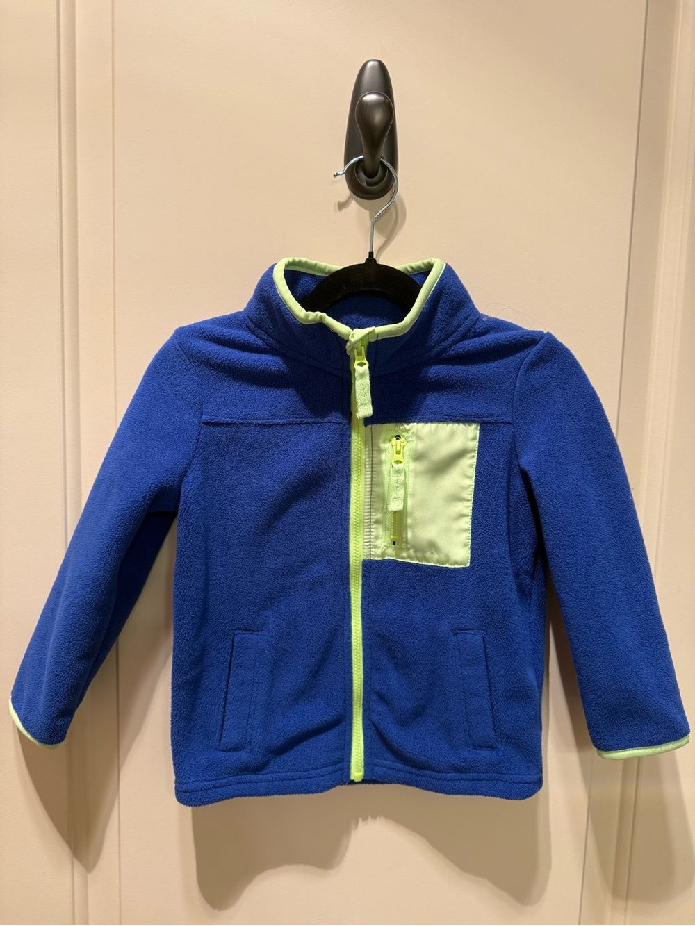Jumping Beans Blue Fleece Jacket with Lime Trim